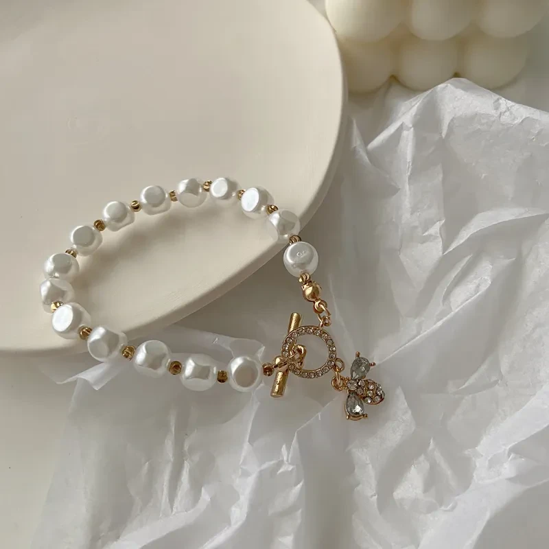 Natural Stone Pearl Pendant Bracelet For Woman Exquisite New Lucky Cuff Bracelet Anniversary Gift Luxury Jewelry