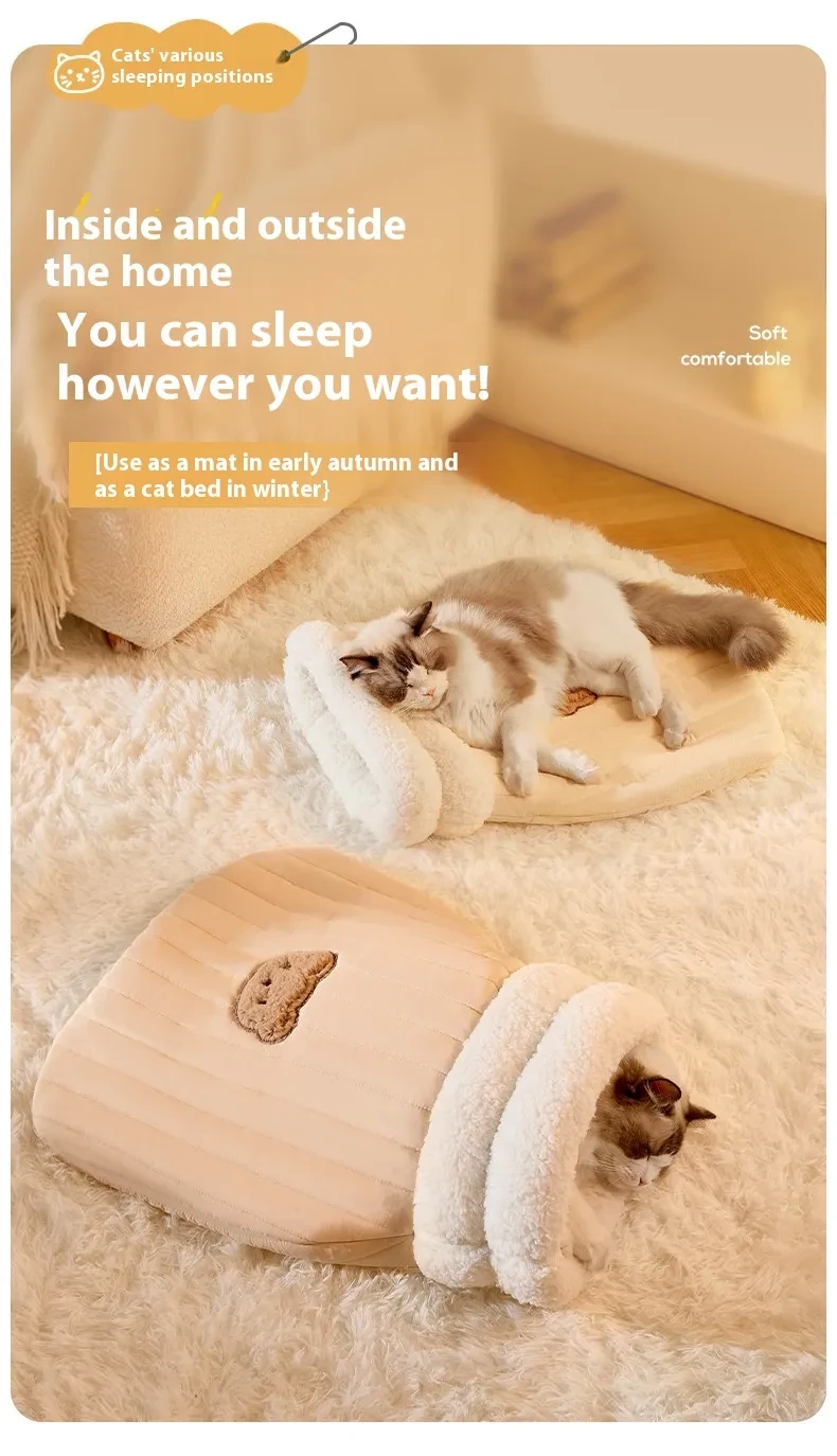 Sleeping Bag Warm Closed Pocket Cat Nest