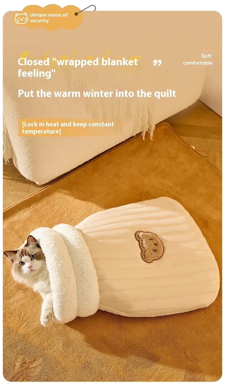 Sleeping Bag Warm Closed Pocket Cat Nest