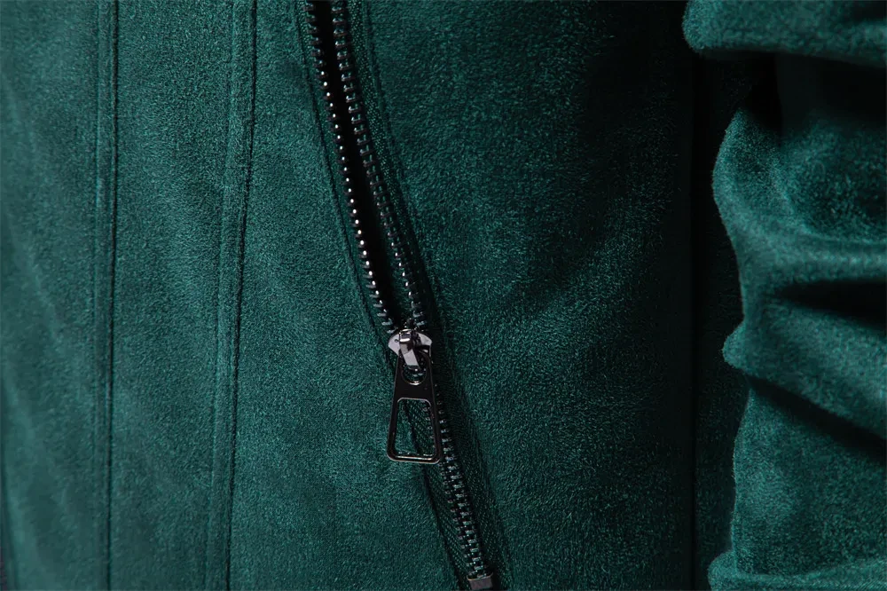 Men's Fashion Suede Lapel Zipper Jacket