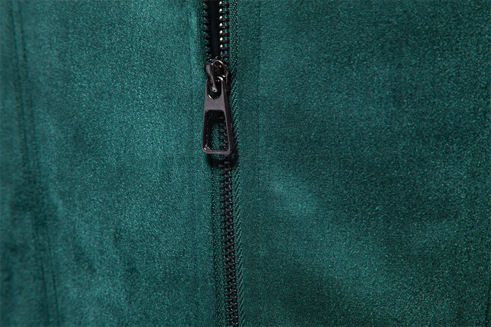 Men's Fashion Suede Lapel Zipper Jacket