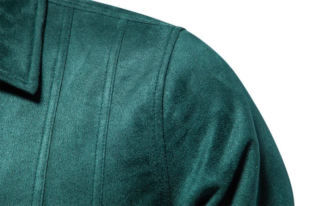 Men's Fashion Suede Lapel Zipper Jacket