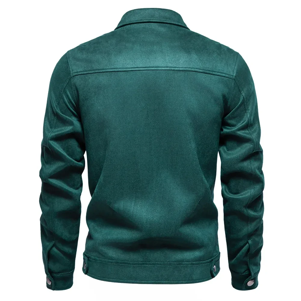 Men's Fashion Suede Lapel Zipper Jacket