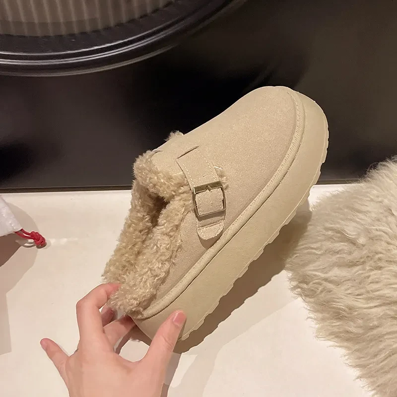 New Women's Luxury Winter Plush Retro Slip-On Bean Shoes