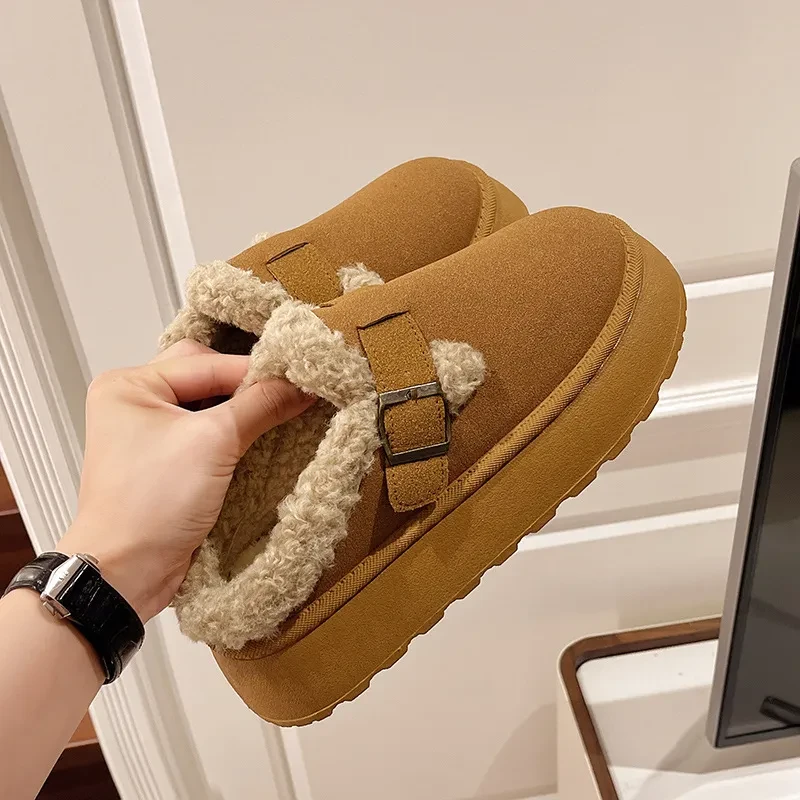 New Women's Luxury Winter Plush Retro Slip-On Bean Shoes
