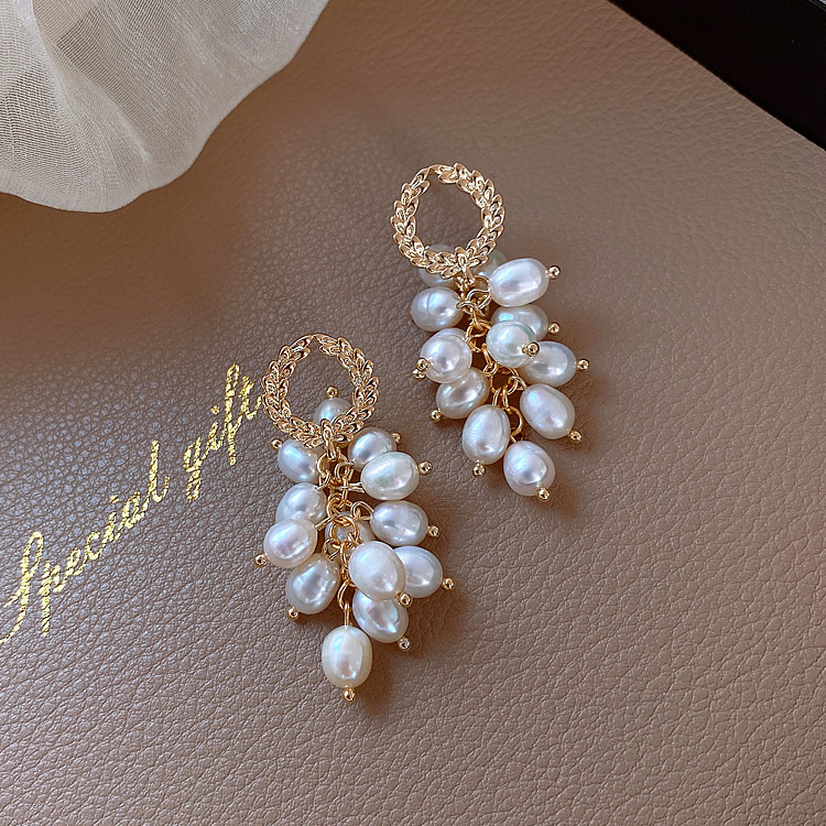 925 Silver Needle Freshwater Pearl Wheat Stud Earrings