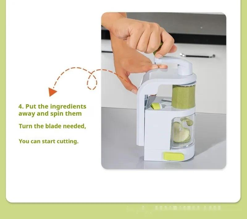 Vegetable Grater Potato Spiral Slicer Whirlwind Fruit Vegetable Spiral Machine Noodle Maker Multifunctional Kitchen Gadgets