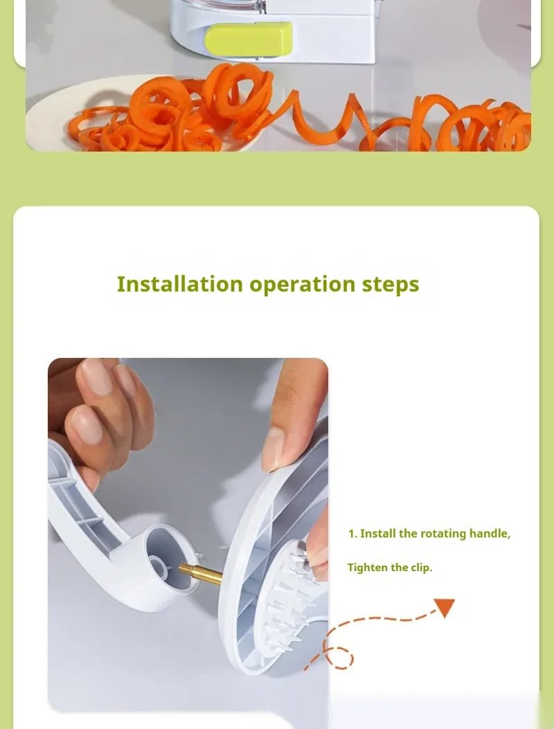 Vegetable Grater Potato Spiral Slicer Whirlwind Fruit Vegetable Spiral Machine Noodle Maker Multifunctional Kitchen Gadgets