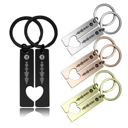 DIY Personalized Music Sharing Scan Code Stainless Steel Couple Keychain