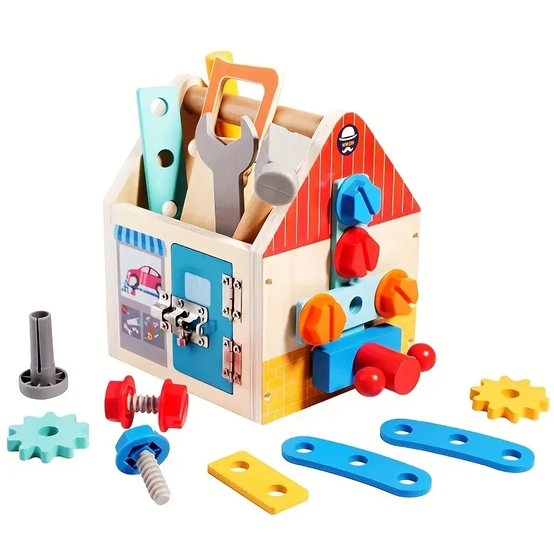 Wooden Youngsters's Tool Box with Box/Workbench/Tool House