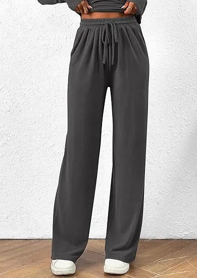 Asymmetrical Long-Sleeve T-Shirt & Wide-Leg Pants Casual Sportswear Set