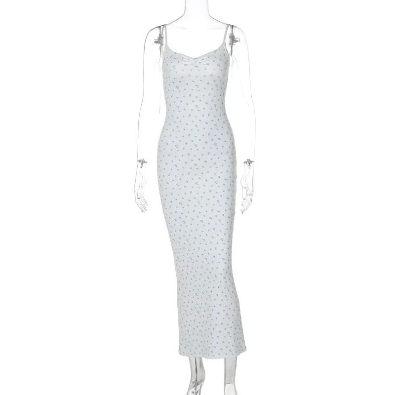 Slim-Fit Floral Sheath Dress with U-Neck and Adjustable Straps
