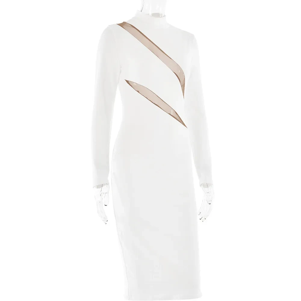 Women's Long Sleeve Round Neck Stitch Dress