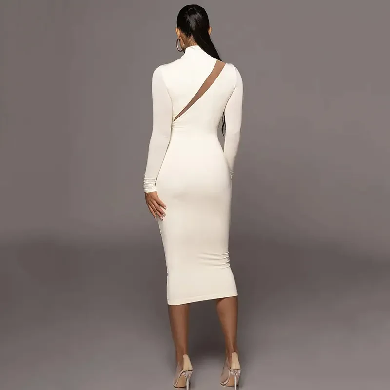 Women's Long Sleeve Round Neck Stitch Dress