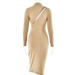 Women's Long Sleeve Round Neck Stitch Dress