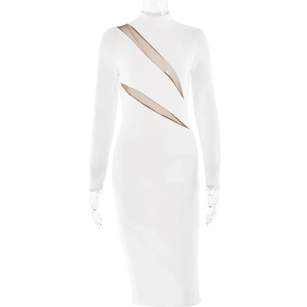 Women's Long Sleeve Round Neck Stitch Dress