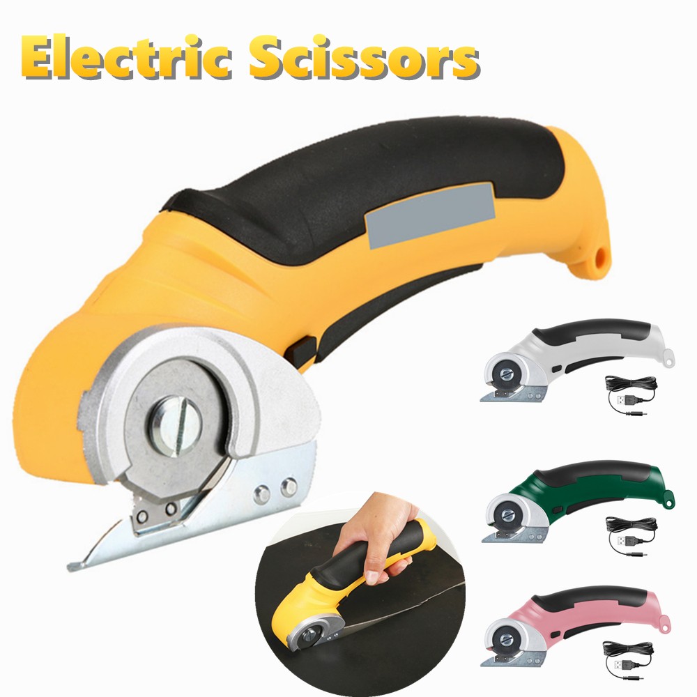 SnapFresh Cordless Electric Scissors, 4V Electric Mini Cutter, Carpet & Cardboard Cutter Tool with a Replacement Blade/Charger, Rotary Cutter for Cardboard Packages Leather Plastic