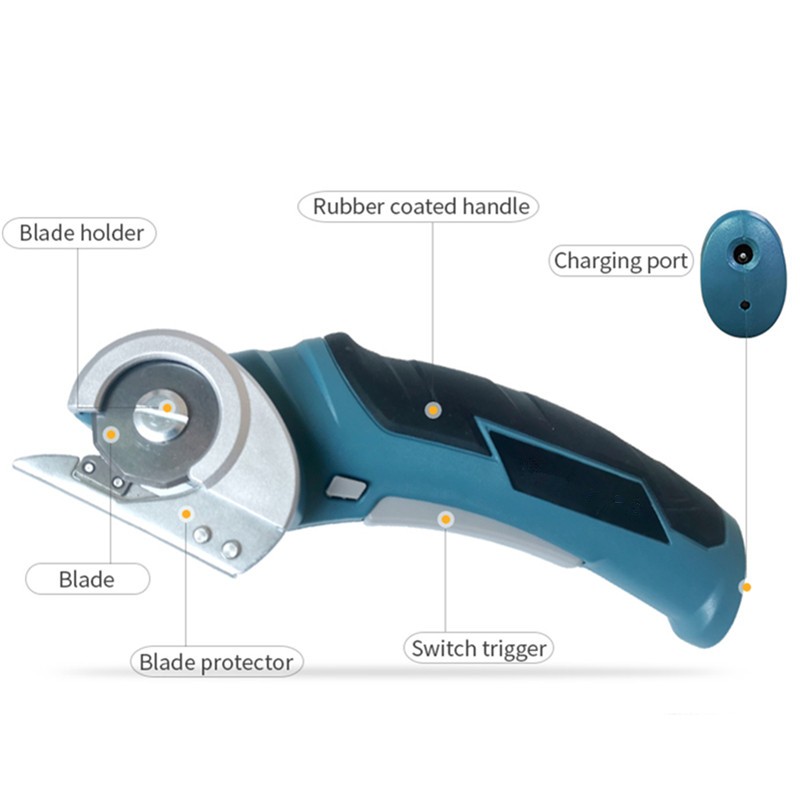 SnapFresh Cordless Electric Scissors, 4V Electric Mini Cutter, Carpet & Cardboard Cutter Tool with a Replacement Blade/Charger, Rotary Cutter for Cardboard Packages Leather Plastic