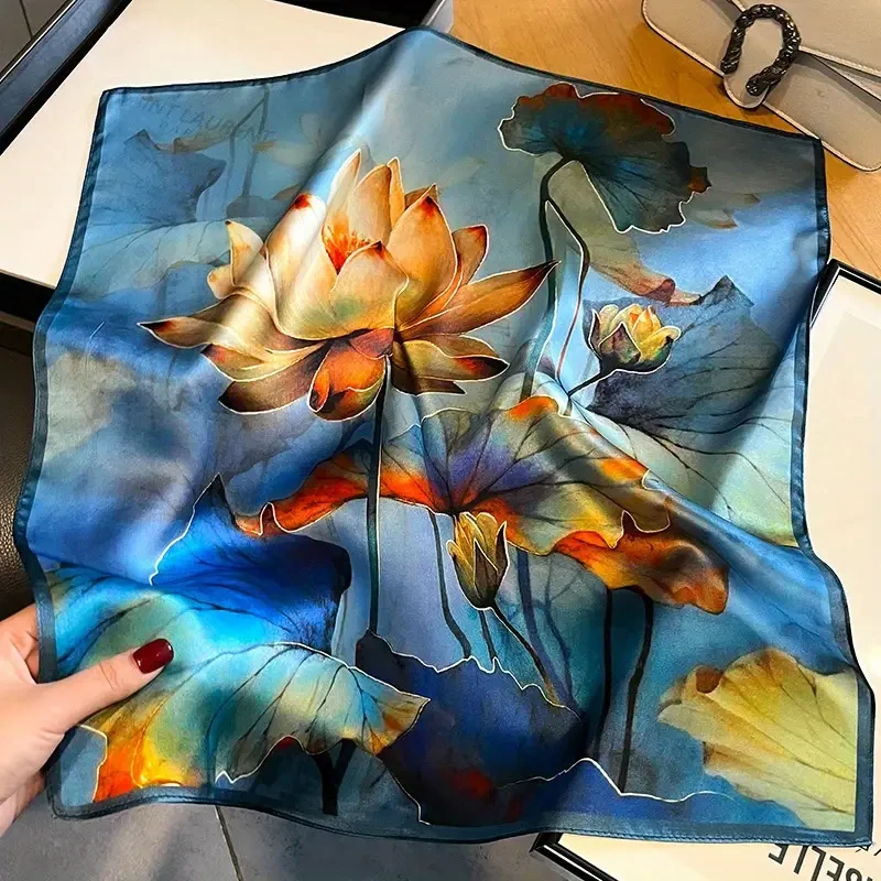 Elegant Silk Square Scarf for Women - 100% Mulberry Silk