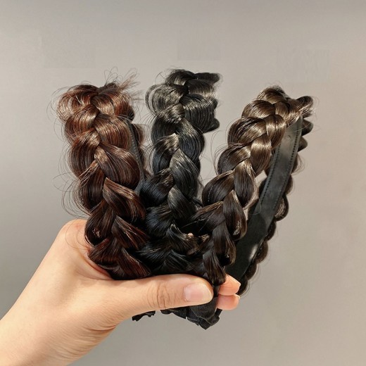 Toothed Non-slip Fishbone Braid Wig Headband