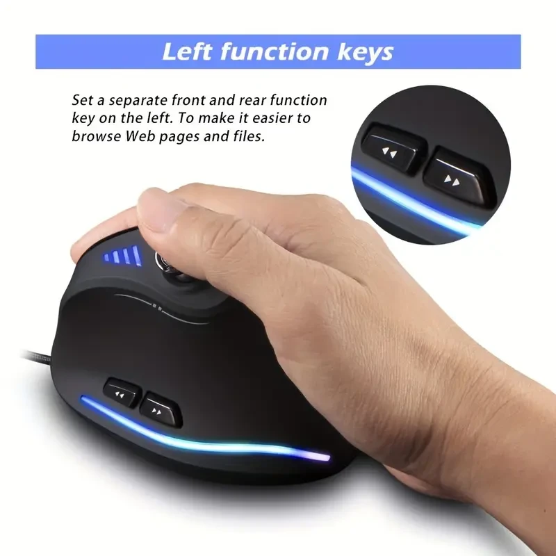 JOMAA C18 Wired Gaming Mouse with Vertical Rocker,