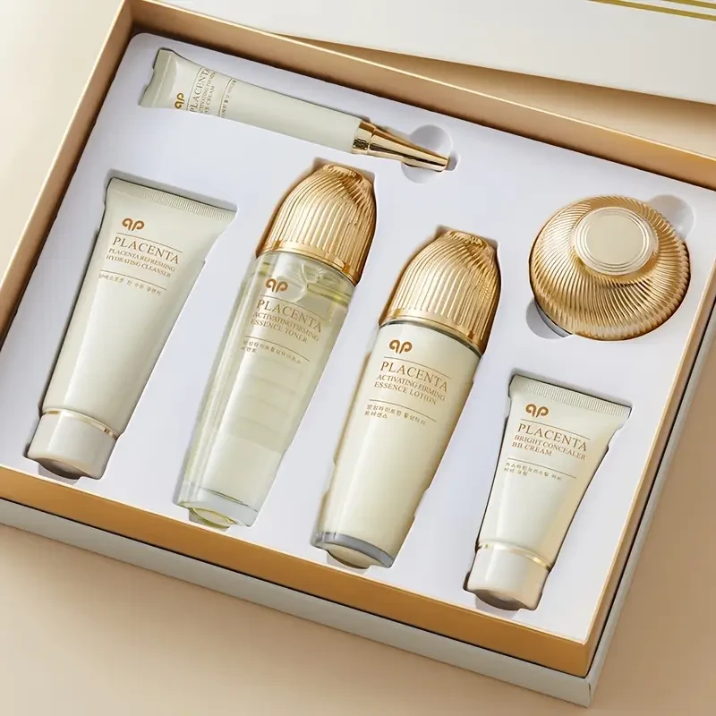 Hanmj Sheep placenta firming six-piece set high-end Light Beige care products hydrating and moisturizing