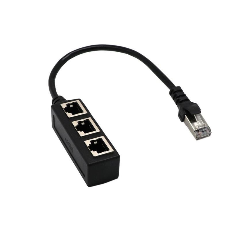 1 To 3 Socket LAN Ethernet Network RJ45 Plug Splitter Extender Adapter Connector