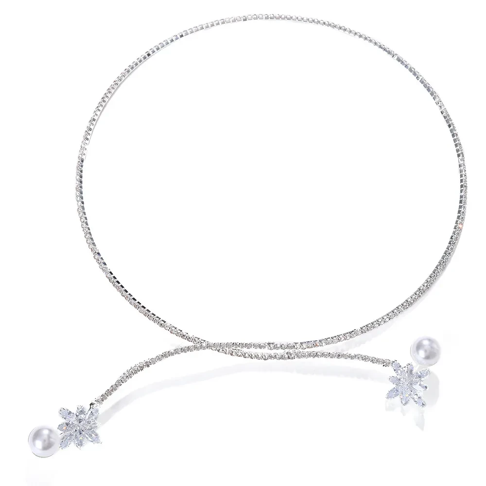 Vintage Pearl Zircon Fashion Necklace