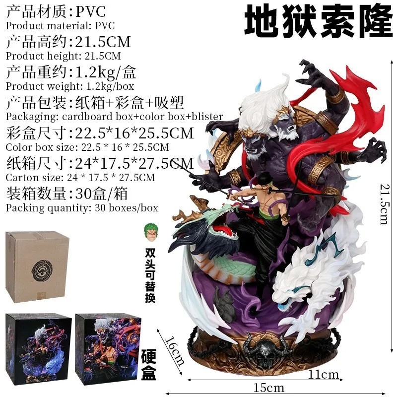 One Piece Anime Figure Lx Sauron Handmade King Hell Yan Mo Luo Luo Noah Model Statue