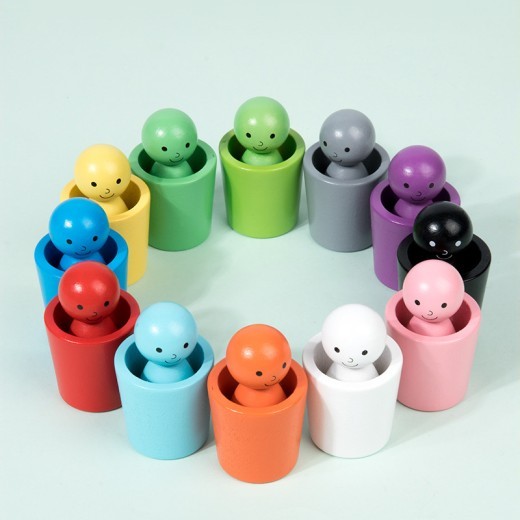 Children's Montessori Color Villain Classification Cup Jenga Educational Toys