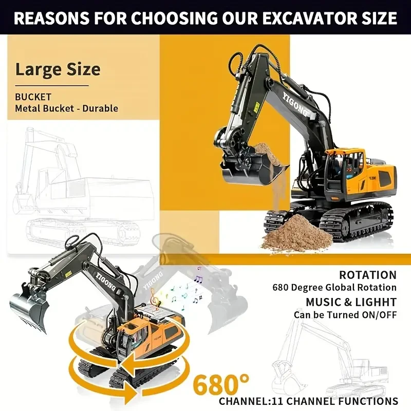 RC Construction Toys with Metal Shovel