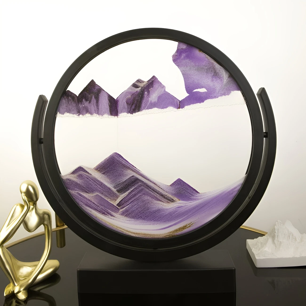 Dynamic 3D Sand Art Centerpiece  Glass & Plastic, Ideal for Home & Office Decor, Perfect for Fathers Day, Mothers Day, Weddings, and Holidays
