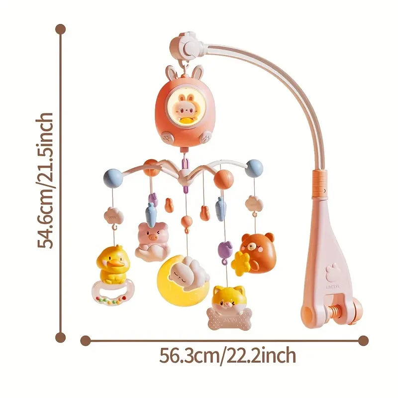 Set Of Cute Rabbit Bed Bells With Music And Teething Pendants Suitable For Newborns