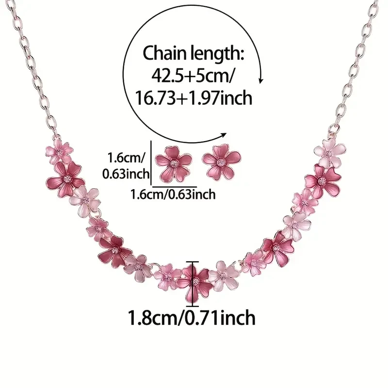 A Jewelry Set for Women Featuring a Pair of Earrings And a Necklace