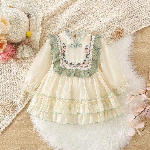New Girls Retro Princess Long Sleeve Dress