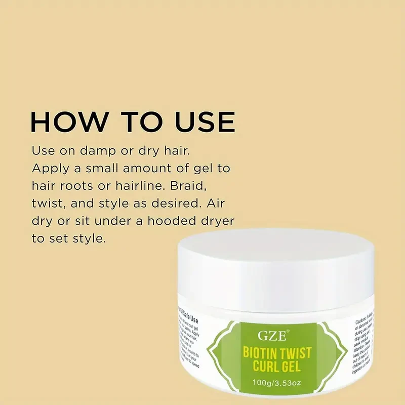 2 Pack GZE Biotin Twist Curl Gel