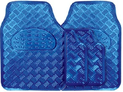 4-Piece Rubber/Aluminium Look Car Mat