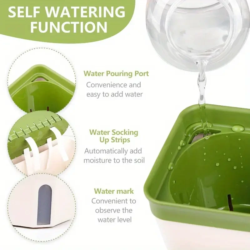 10.5 Modern Self-Watering Windowsill Planter Kit