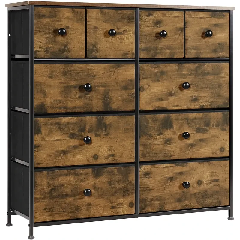10 Fabric Drawers Drawer Cabinet Organizer Furniture  Versatile Storage for Kitchen, Office, Hallway, and TV Cabinet