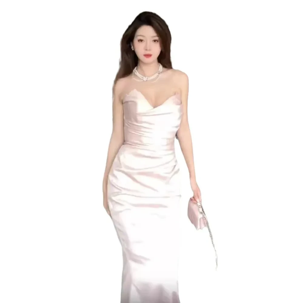 Simple Fashion Sexy Tube Top Evening Dress