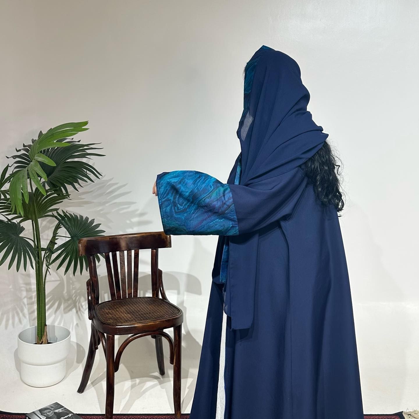 Fashion Spring And Summer New Stitching Sleeves Casual Robe With Headscarf