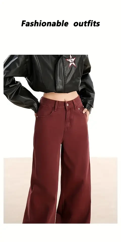 Dark Red Jeans