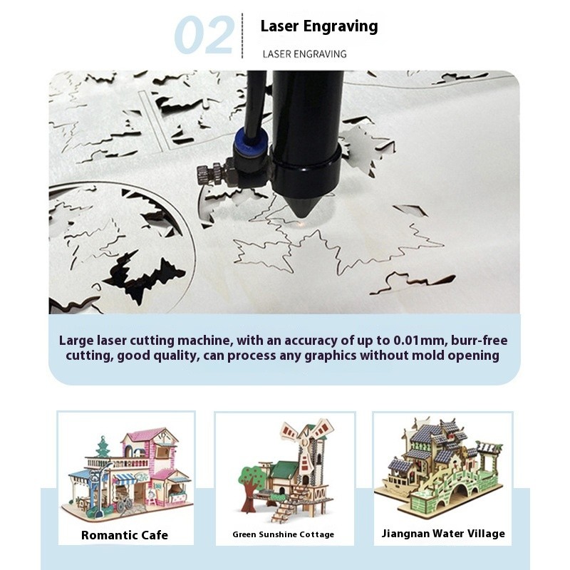 3D 3D Puzzle Model Password Suitcase Wood Products Puzzle Handmade Diy Building Blocks Toys Wholesale