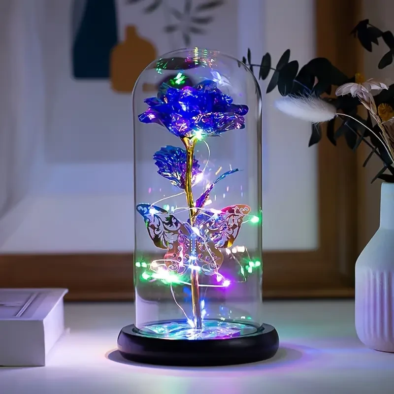Enchanting LED Rose in Glass Dome - Perfect Gift for Mother's Day, Weddings, Valentine's & More