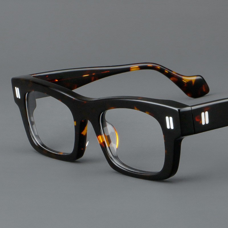 Thick Plate Glasses Patchwork Retro Frame