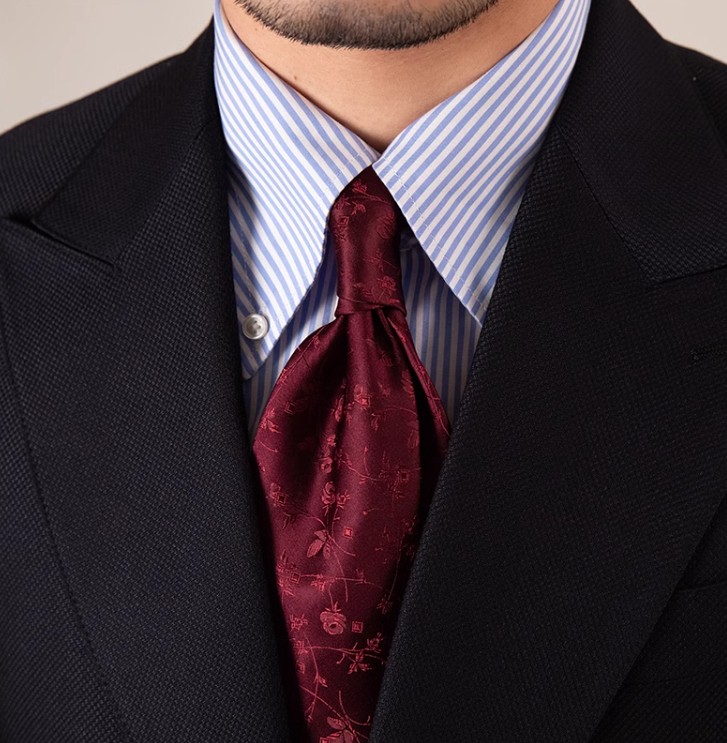 Three-fold Roll Wool Lining Handmade Tie Silk Jacquard Businese Suit Accessories