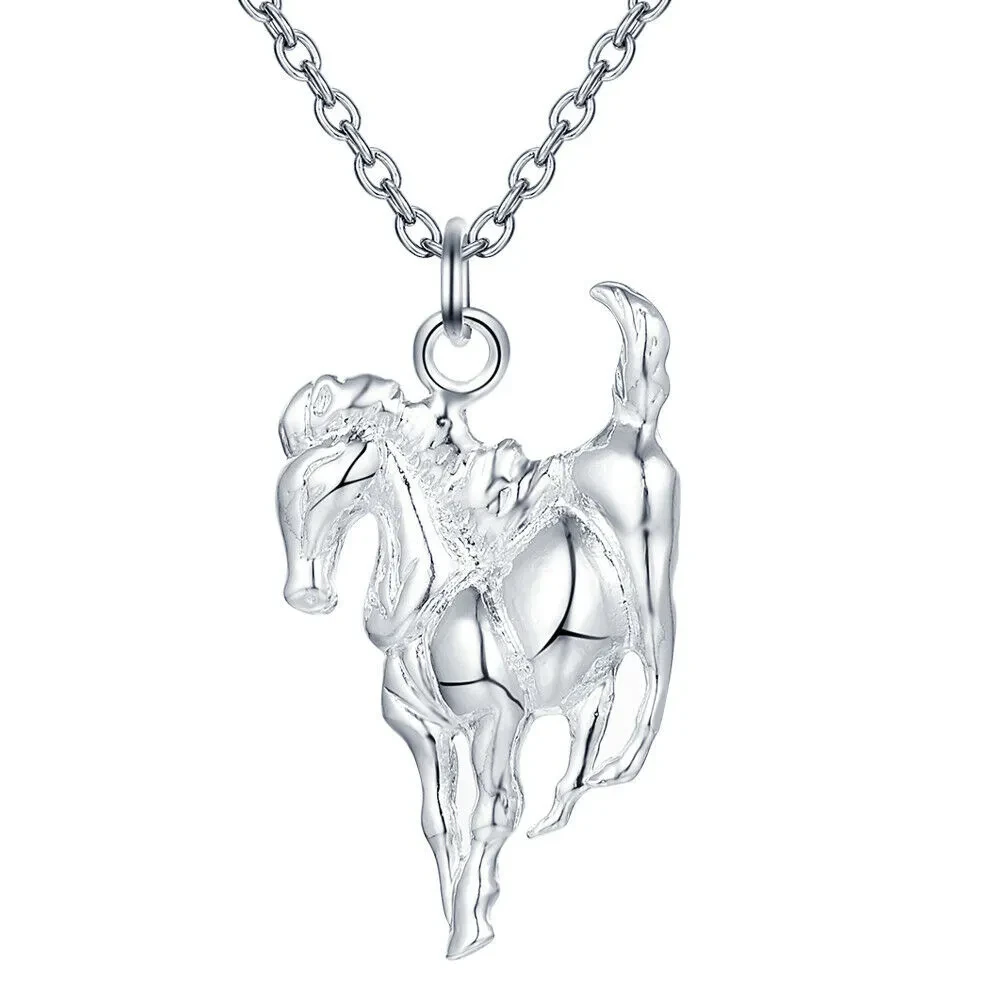 Silver Fine Chain Pendant Necklace