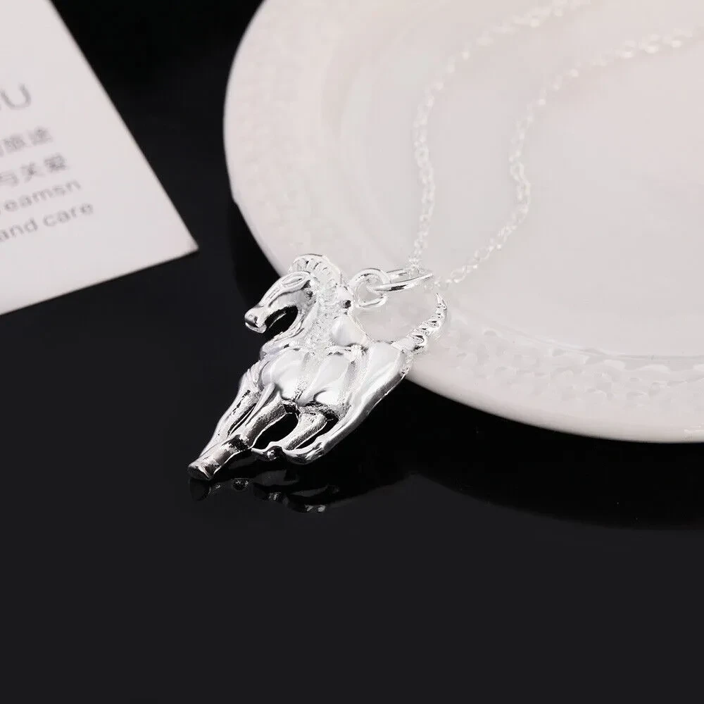 Silver Fine Chain Pendant Necklace