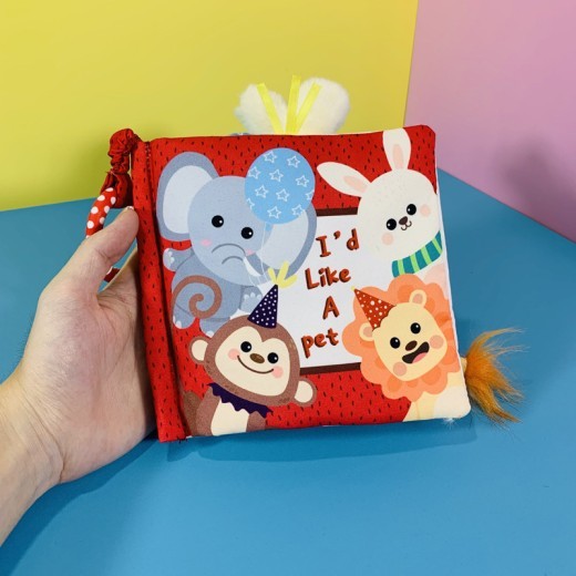 Red New Style Black Scene Babies' Cloth Book