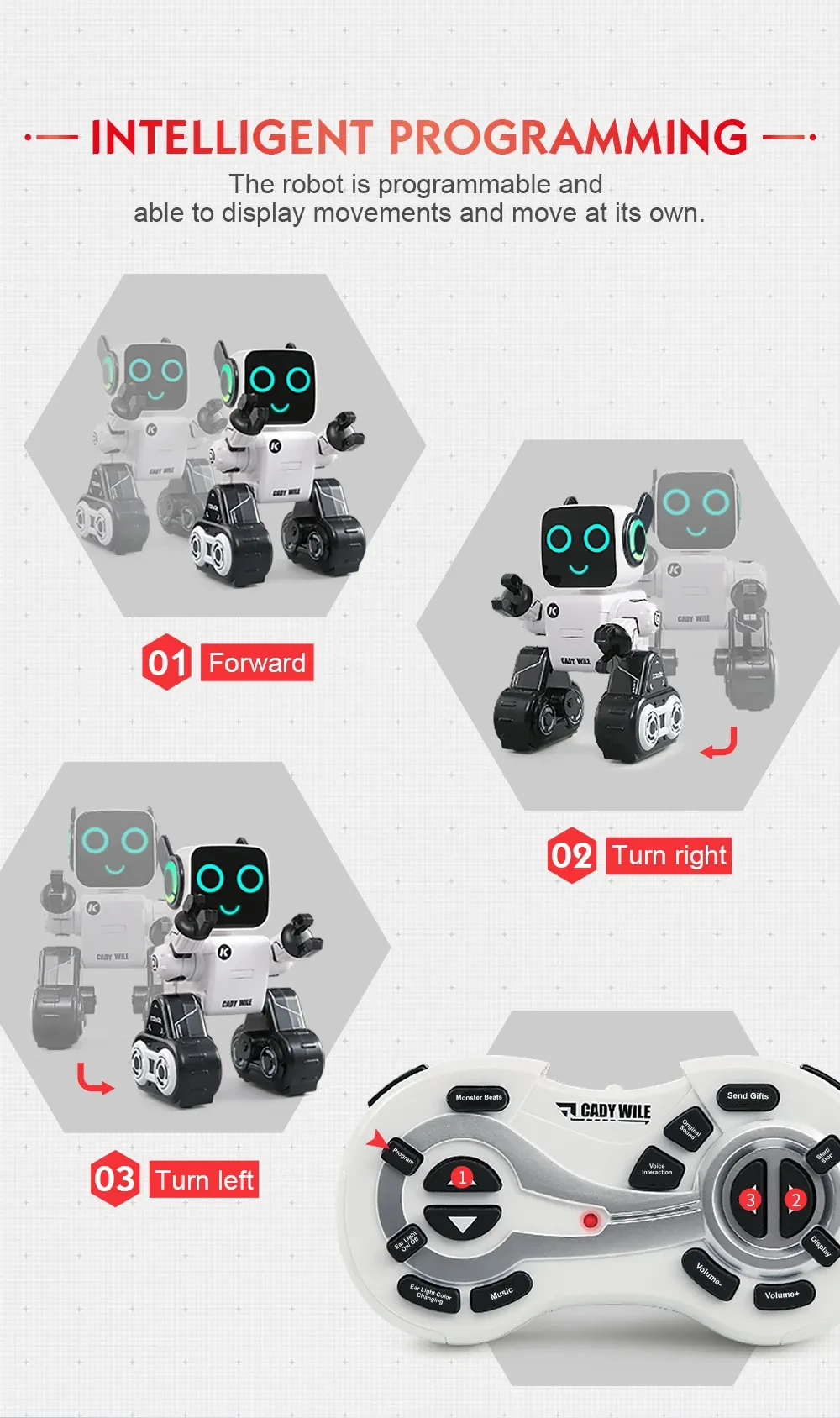 Red Intelligent Remote Control Robot